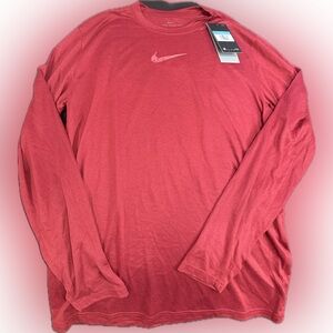 NEW Nike Men's Crimson Long Sleeve Tee